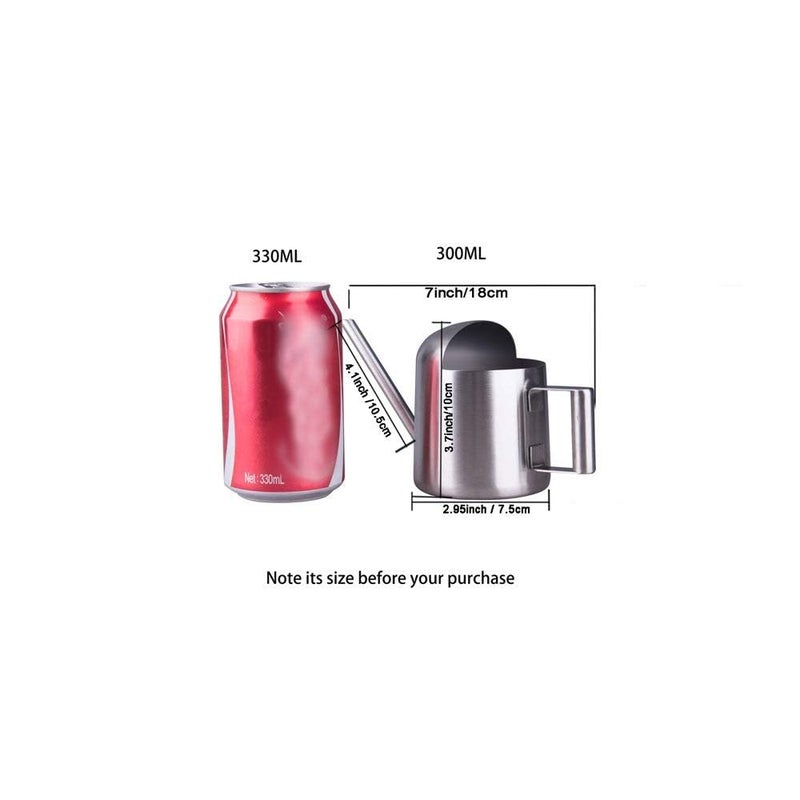 IMEEA Tiny Watering Can for Indoor Plants Bonsai Tree Stainless Steel Small Watering Can Succulents, 11oz/300ml - Image 3